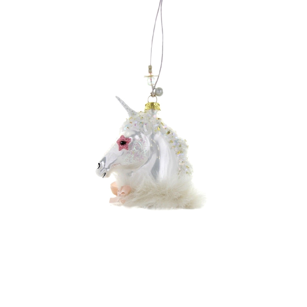 Cody Foster Unicorn Ornament Head Bust White Pink Mythical Fantasy 3.5"